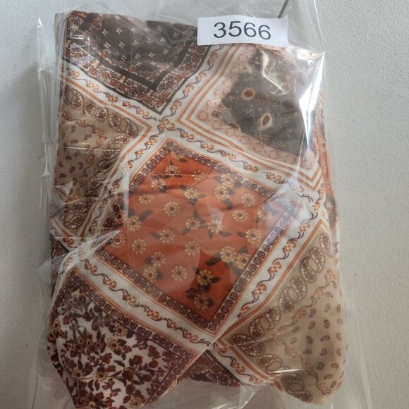 Earthbound Trading Co. XXL Geometric Patchwork Maxi Skirt Orange & Brown - Picture 9 of 9